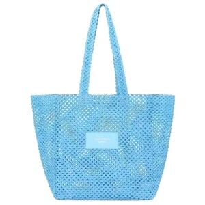 Dolce & Gabbana Light Blue Mesh Beach Tote Bag Blue New Authentic